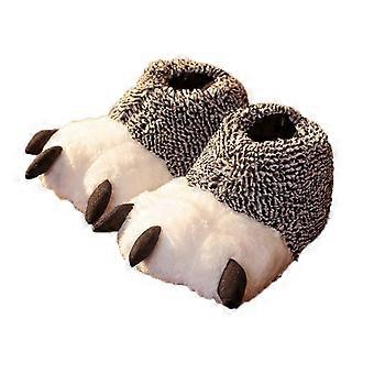 Bear Claw Plush Slippers Warm Winter Shoes Cozy Cartoon Footwear with Funny Animal Paw Design for Indoor Home Bedroom Couples House Sllipper Soft Cott