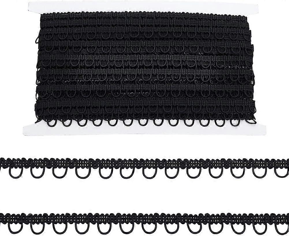 10 Yards Gimp Braid Trim with Elastic Button Loop 1/2 inch Black Button Elastic Loop Button Loop Tape Dress Zipper Extender