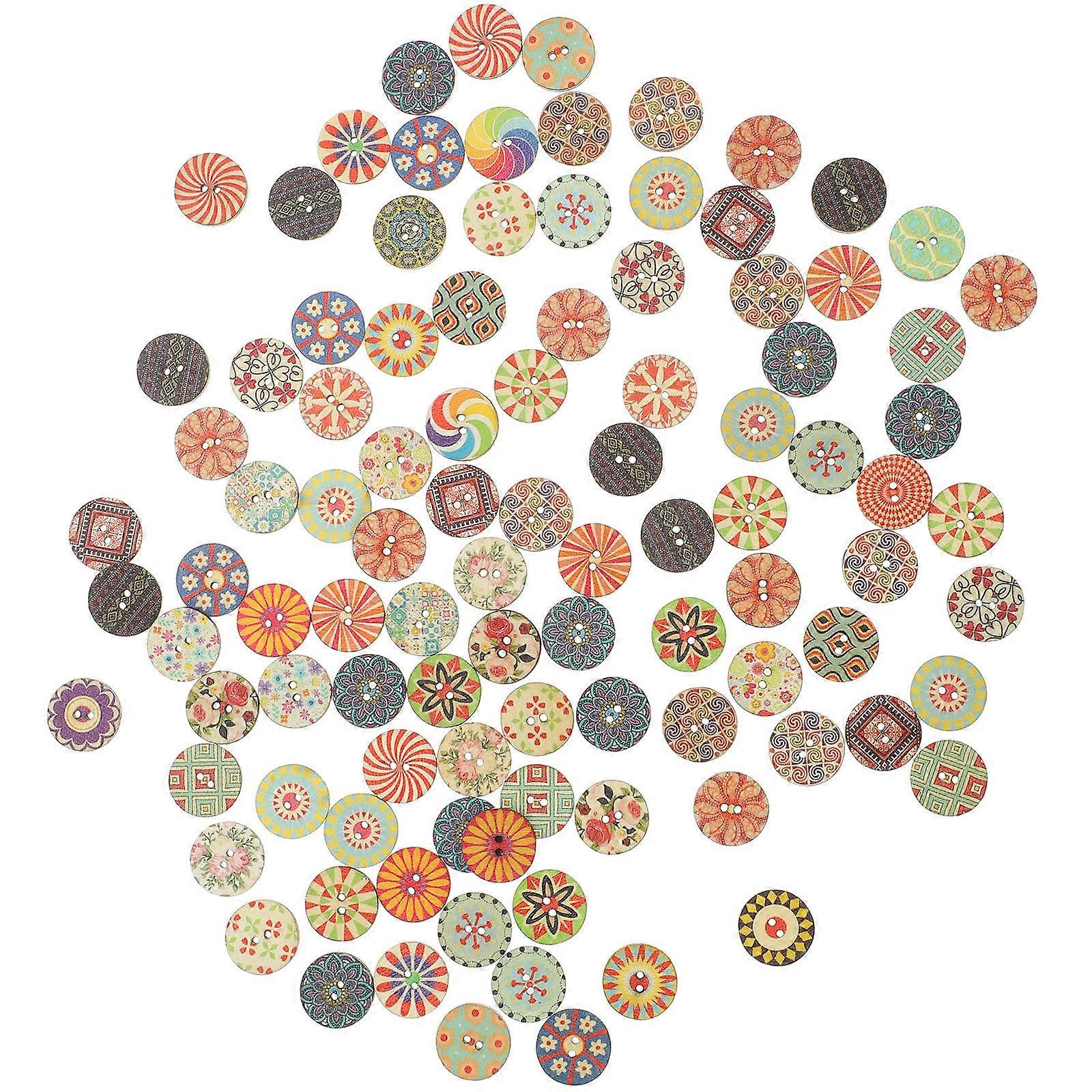 200pcs Chic Pattern Coat Buttons Multi-function Vintage Buttons DIY Craft Buttons