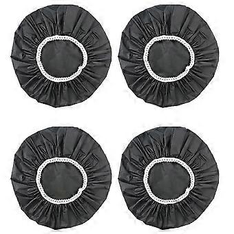 4Pcs Haushalt wasserdichte Duschhaube, Badekappe, Hotel elastische Duschhaube Haarset (schwarz)