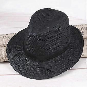New Summer Men Straw Panama Hat Handmade Beach Cap Travel Sunhat