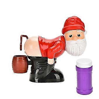 Christmas Automatic Bubble Machine With Lights Music Funny Santa Claus Bubble Toys 60ml Bubble Solution - DSW [MI]
