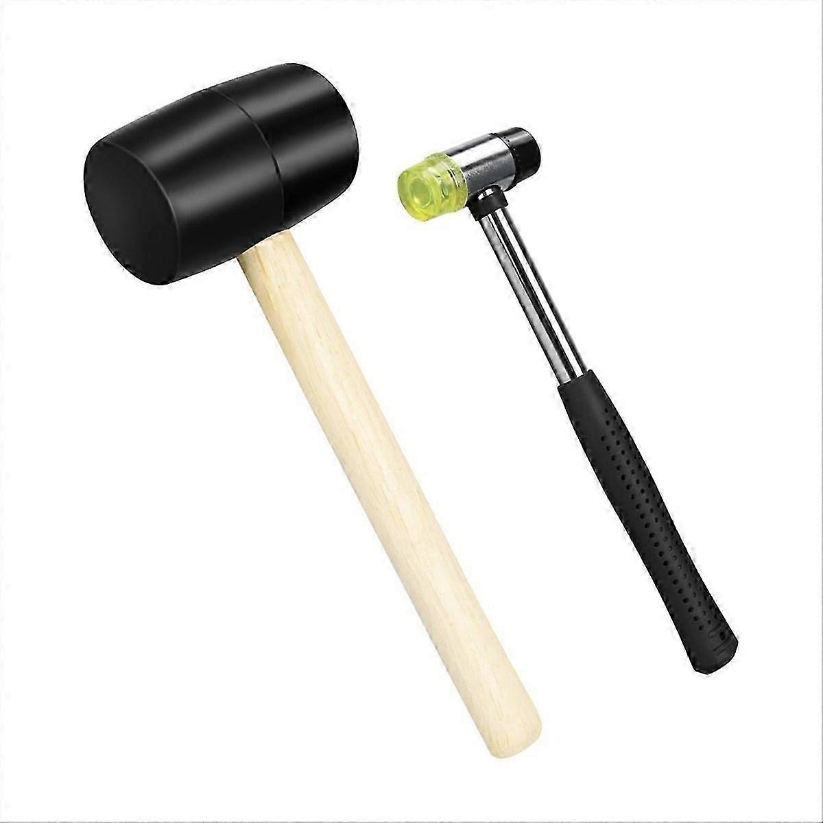 2-Piece Mallet Set, Double-Sided Soft Rubber Mallet compatible with Flooring