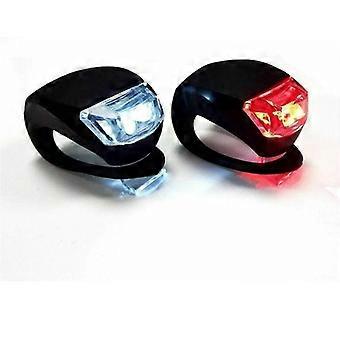 LED-Fahrradlichter Silikon-Fahrradlicht vorne + hinten Fahrradlicht-Set (rot und weiß) Wasserdichte, einfach zu installierende Lampen für Radfahrer Kinderwagen