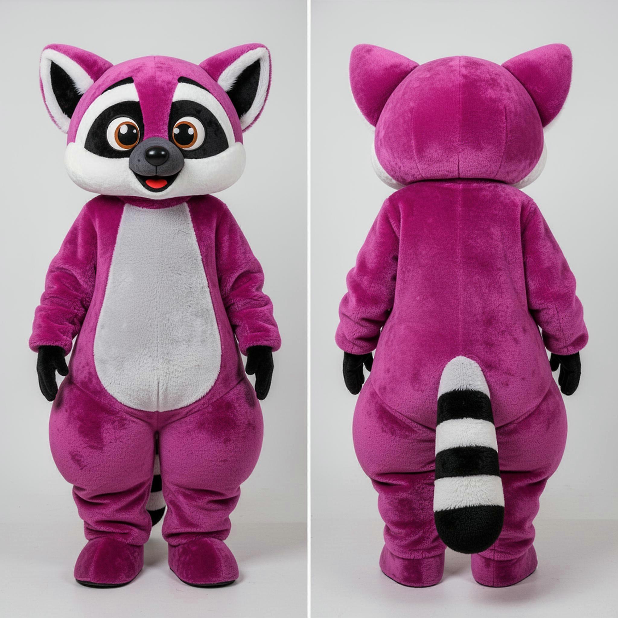 MASTICOT Magenta Velvety Lemur Mascot