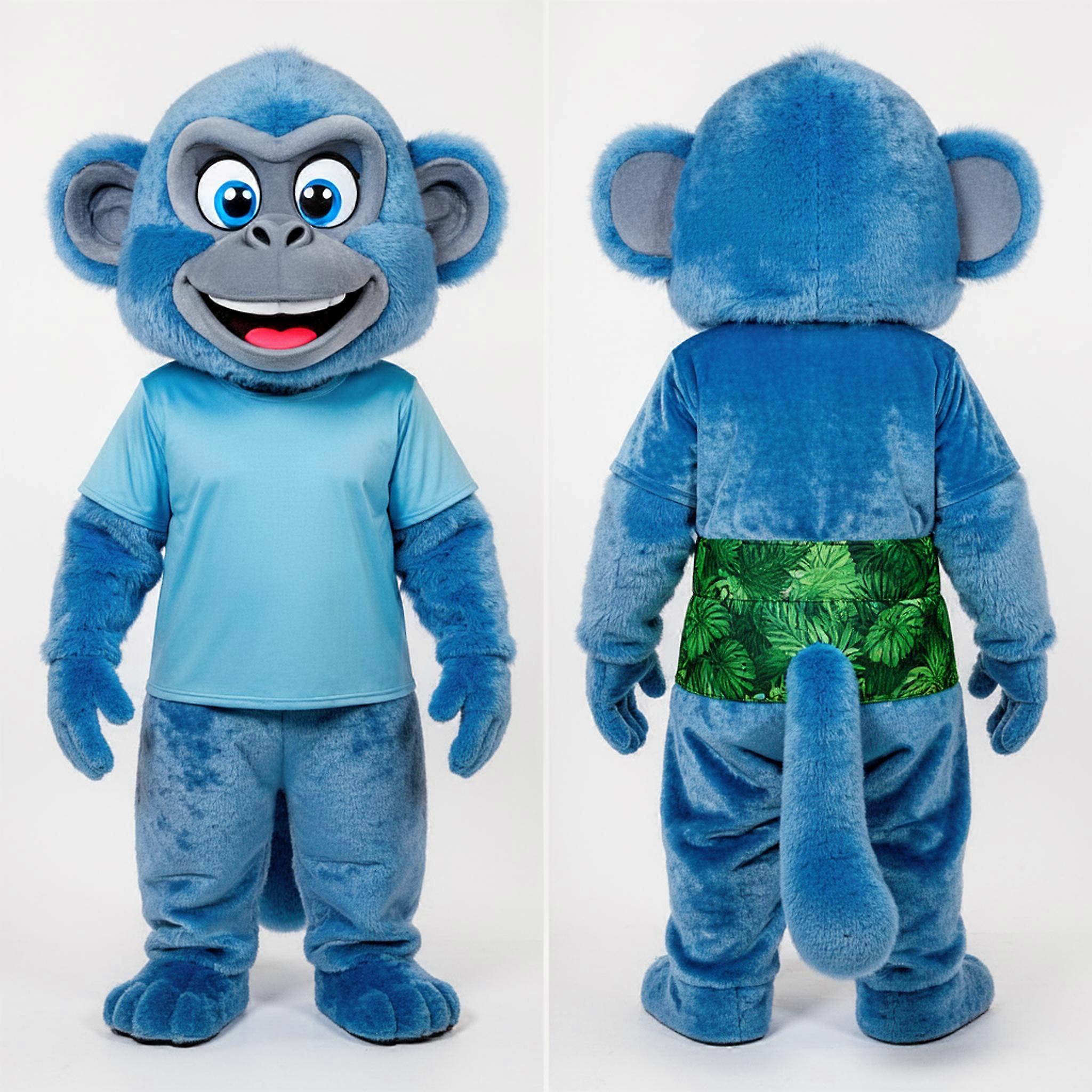 MASTICOT Sky Blue Playful Baboon Mascot