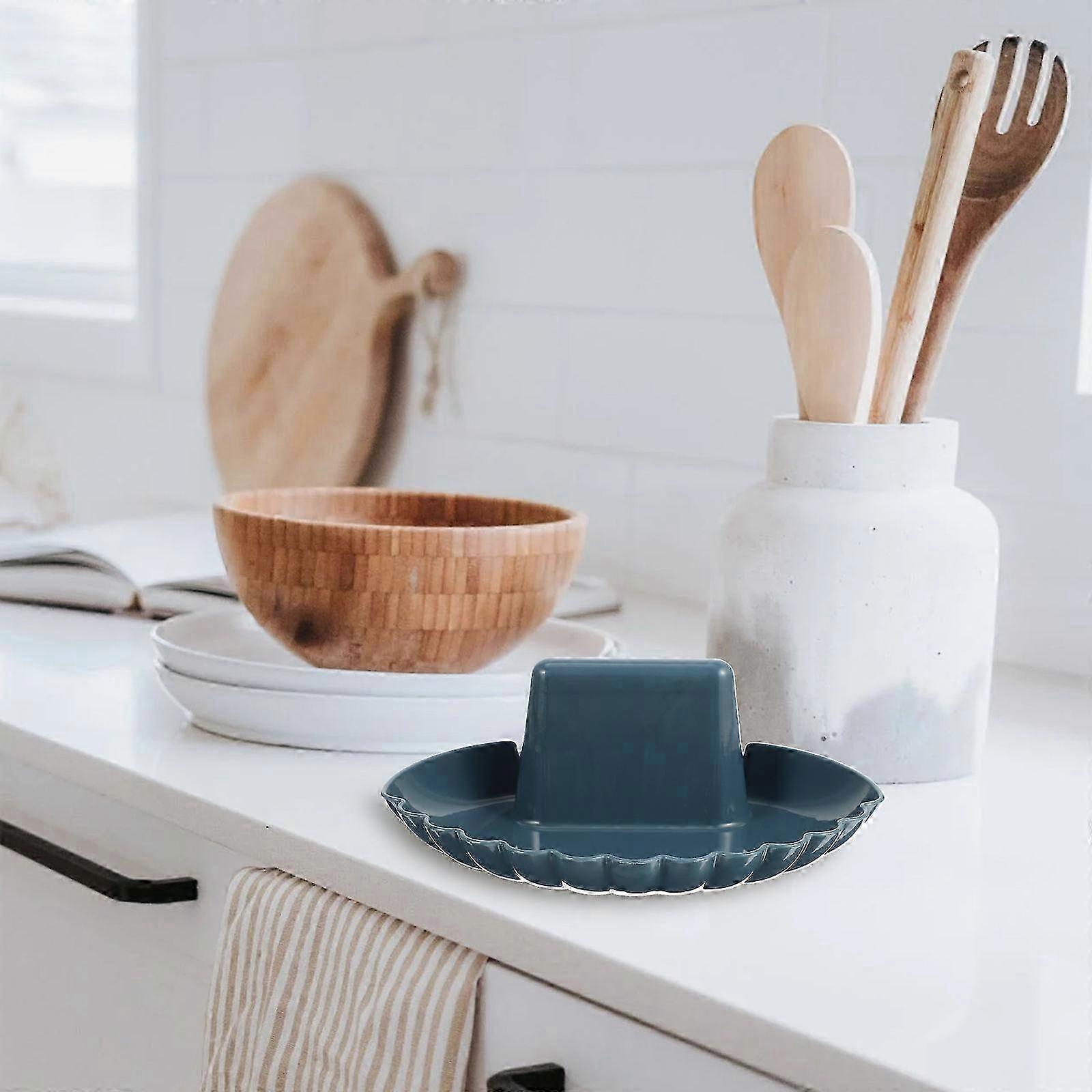 Multi-Function Blue Pot Lid Holder Kitchen Spoon Rest Chopsticks Holder