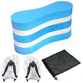 Schwimmtraining Pull Buoy Verstellbarer Gurt Handpaddel mit Netztasche Schwimmtrainingsausrüstung 5-lagige Pull Buoy für Männer Frauen