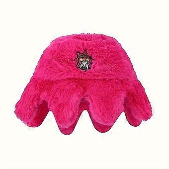 Solid Color Fisherman Hat for Autumn and Winter, Warm and Cold-Resistant Plush Cap