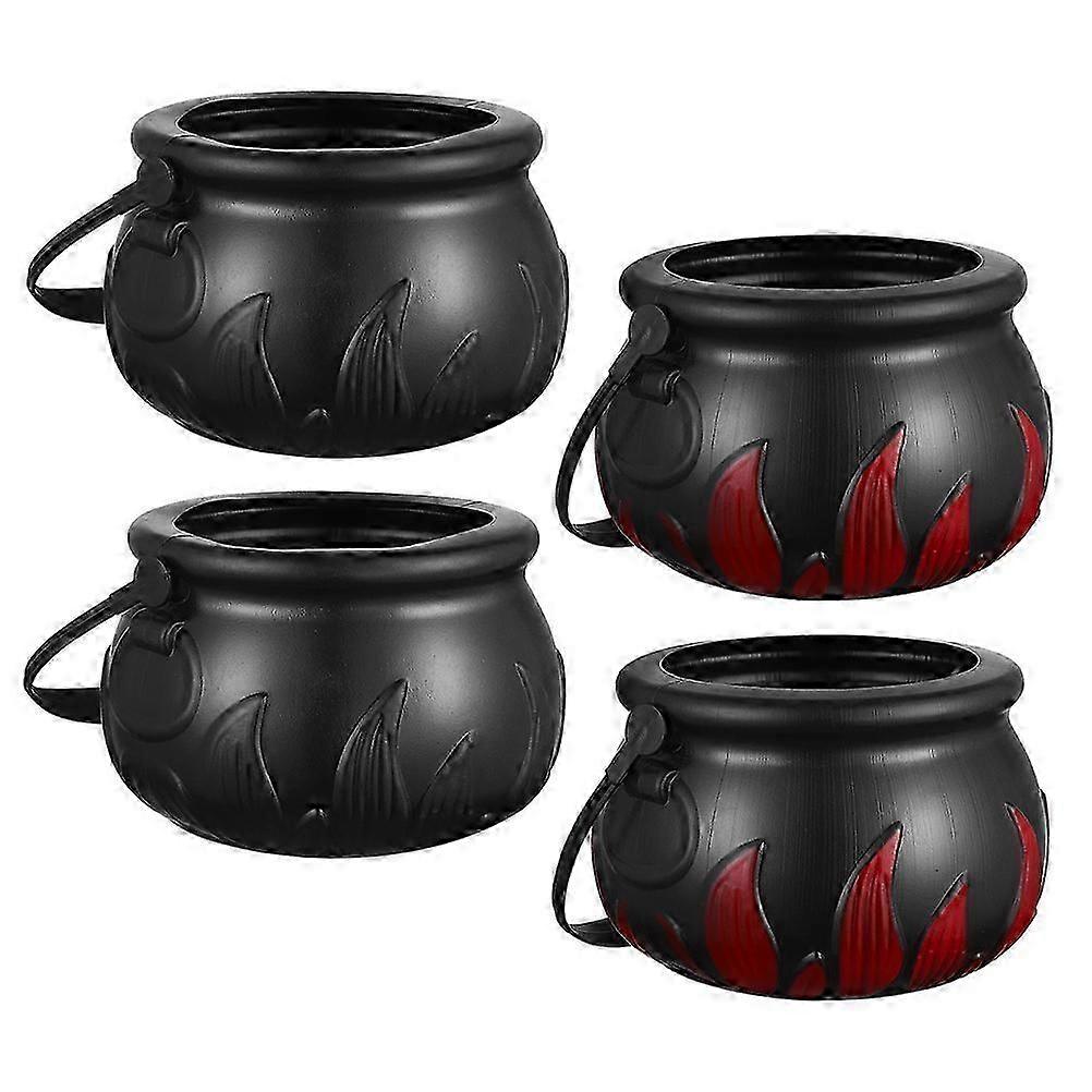 4Pcs Fire Flame Halloween Candy Bucket Plastic Candy Storage Holder