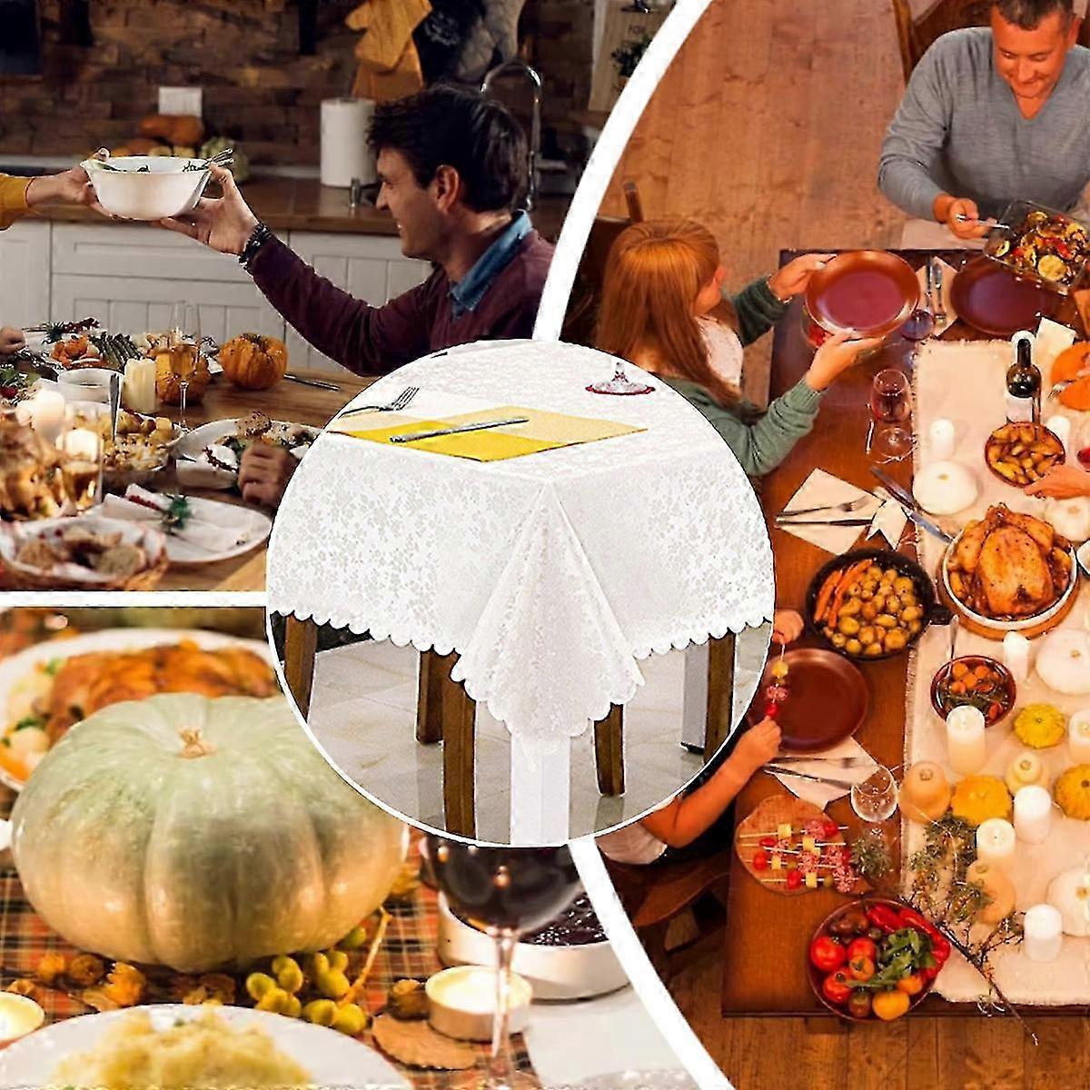 Scalloped Edge Waterproof Tablecloth