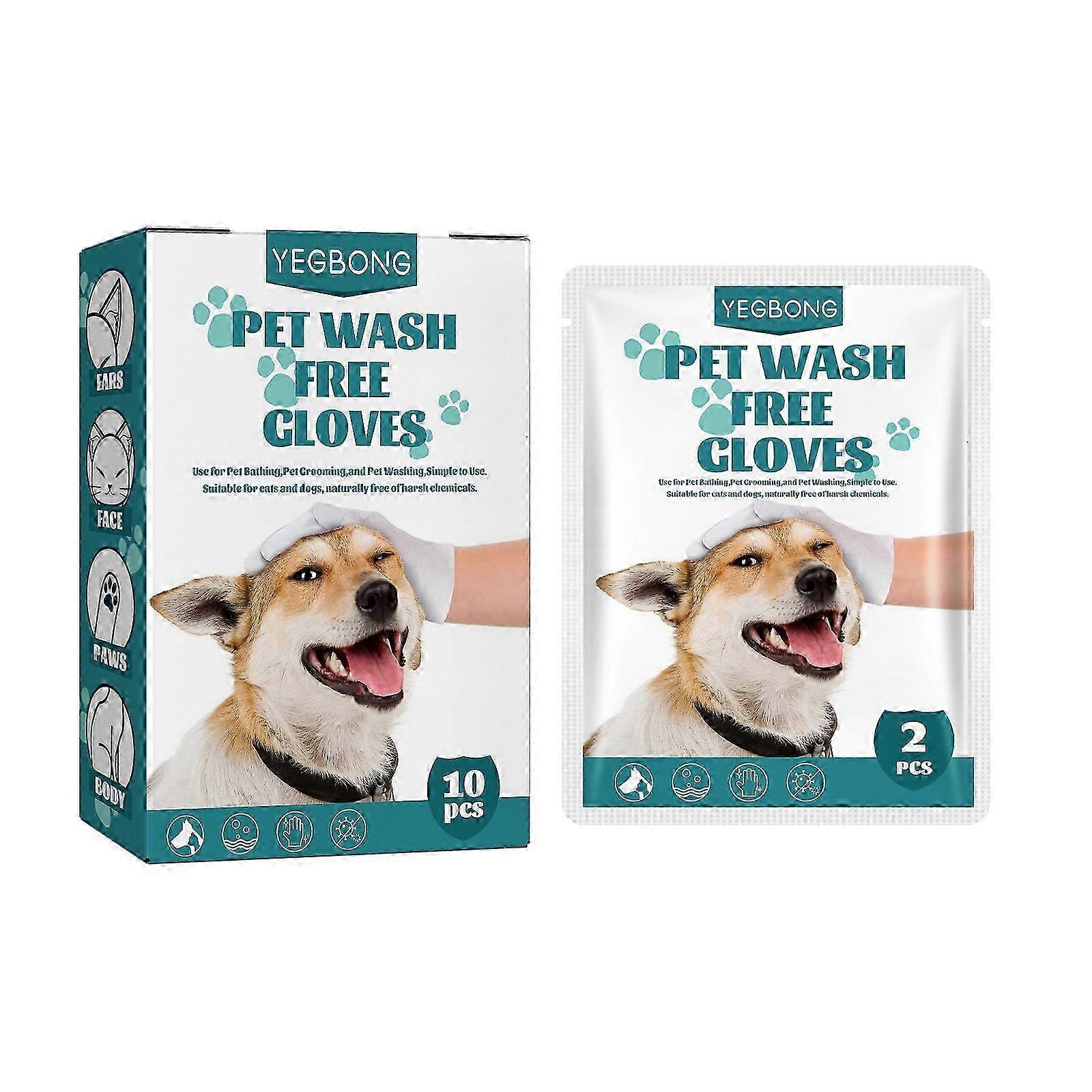 Rinse-Free Pet Grooming Gloves
