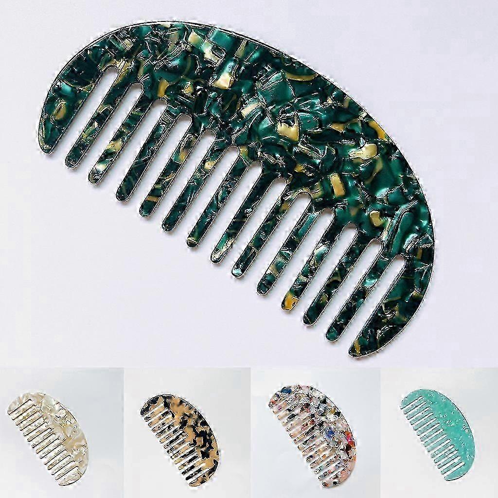 Wide-Tooth Marble Leopard Acetate Comb