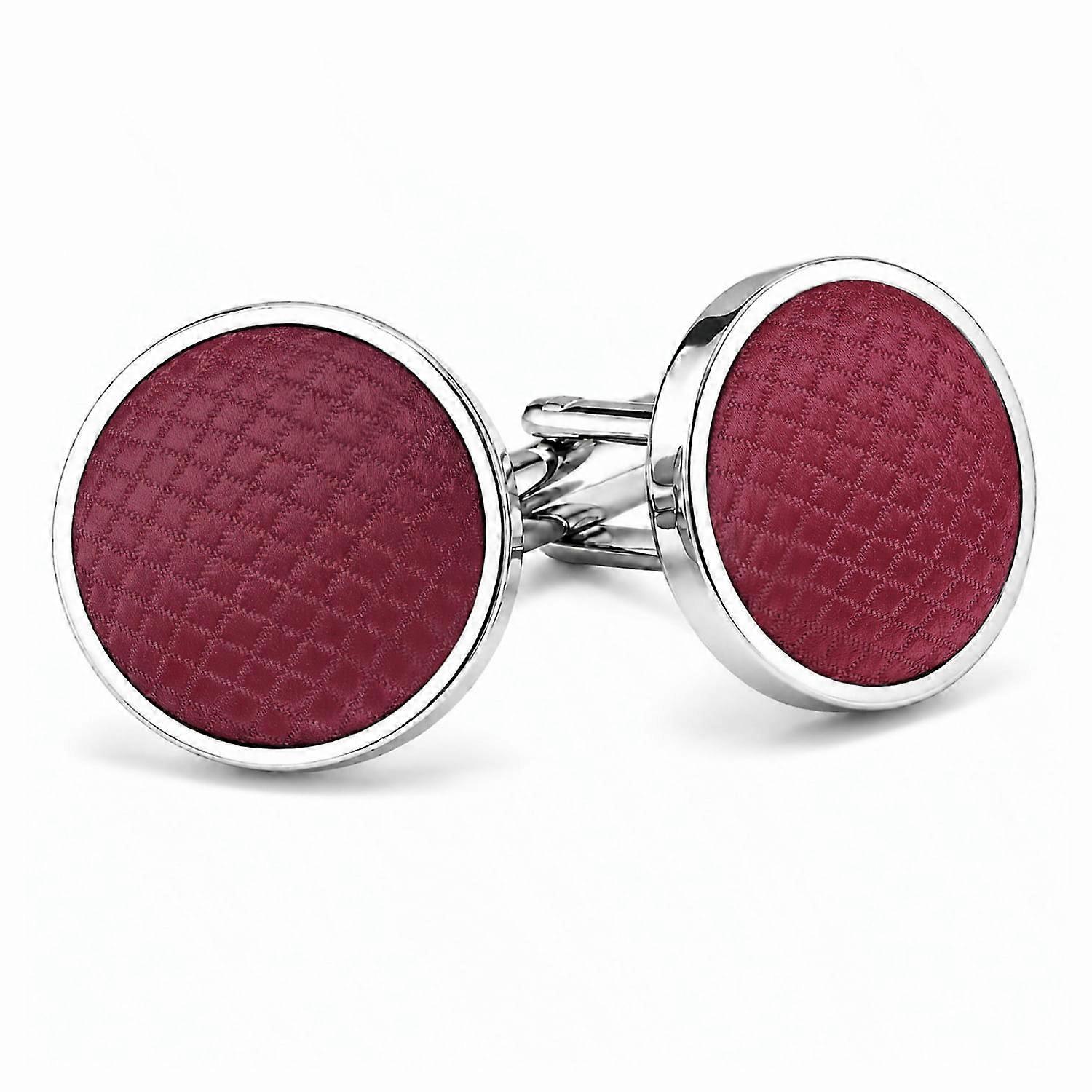 Burgundy Solid Check Cufflinks