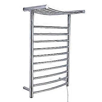 Heated Towel Rail 304 Stainless Steel Wall Mounted with Removable Shelf Fast Heating Hardwired for Bathroom