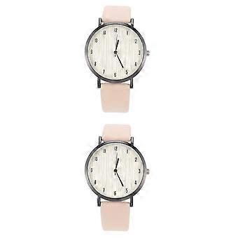 Strap Women Wrist Watch Stylish Watch 2Pcs for Elegant Look