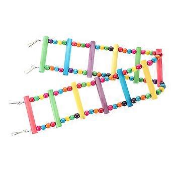 Natürliche Holz-Papageienleiter zum Knabbern, 12-stufiges flexibles Käfigspielzeug