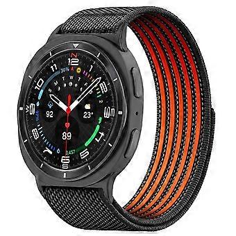 Airy Mixed Nylon Loop Metal Connector Watch Band For Galaxy Watch9 / 8 / 8 Classic