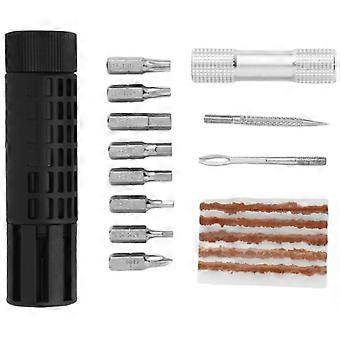 Portable Bike Repair Tool Kit Alloy Steel Ratchet Wrench Tubeless Tire Maintenance Set with Storage Box for Outdoor and Home Use