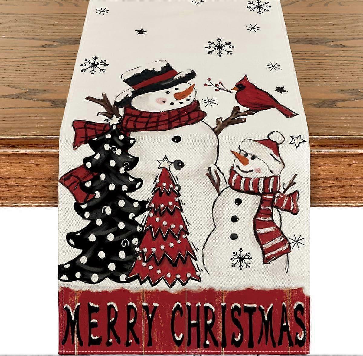 72 Inch Winter Table Runner Snowman