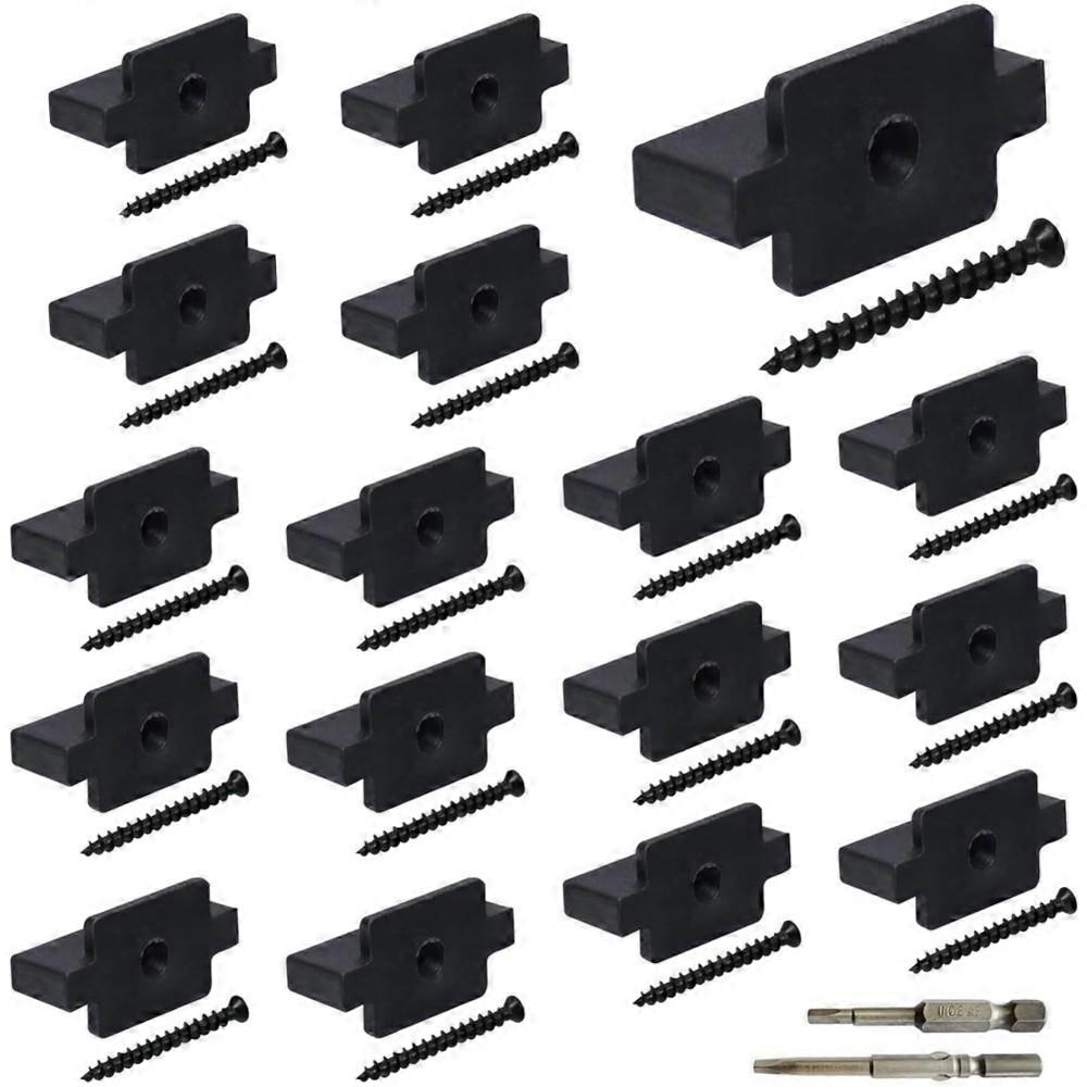 100PCS Hidden Deck Fasteners for Composite Decking Boards Composite Deck Fasteners with Screws and Drill Bits