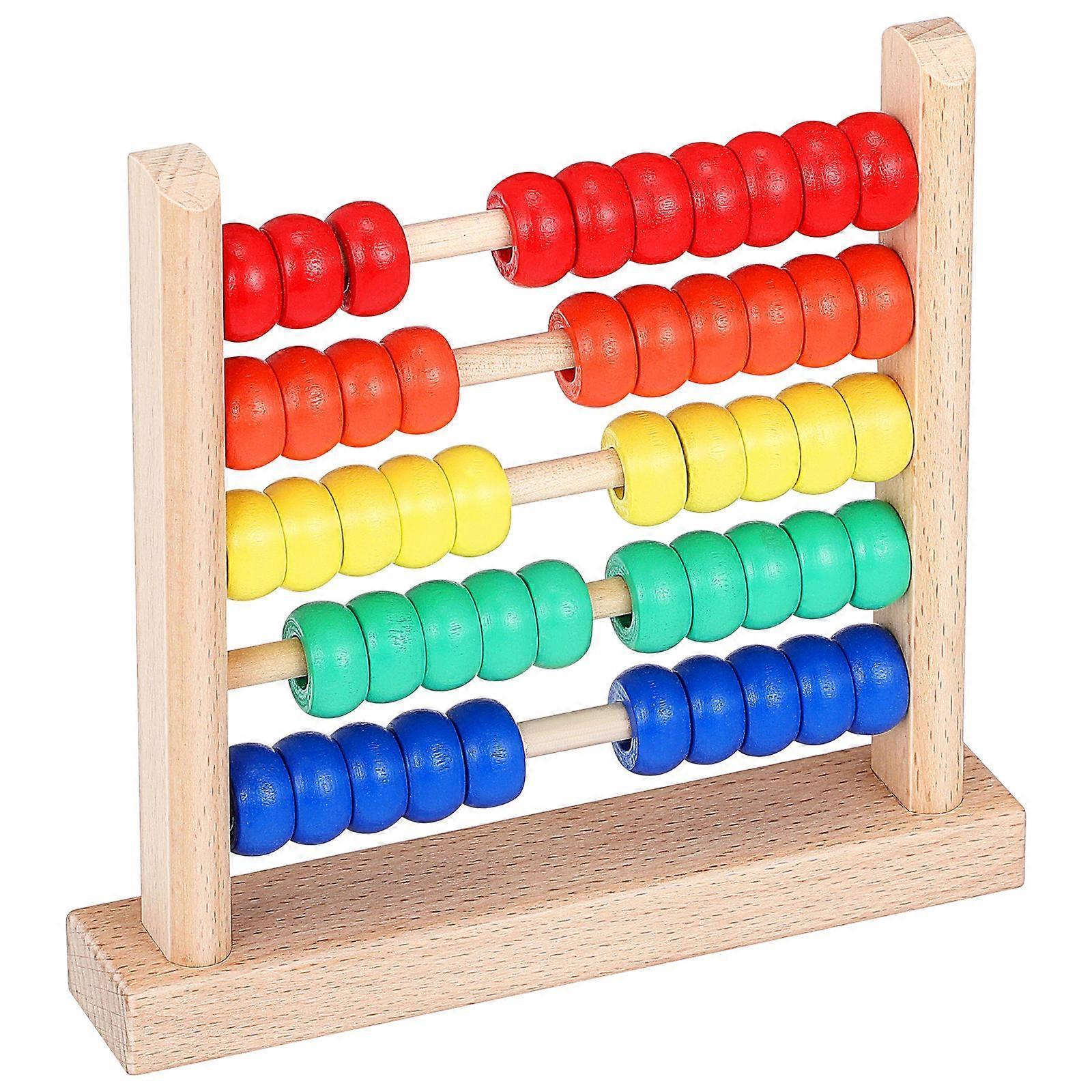 Wooden 5-Rod Abacus Learning Tool