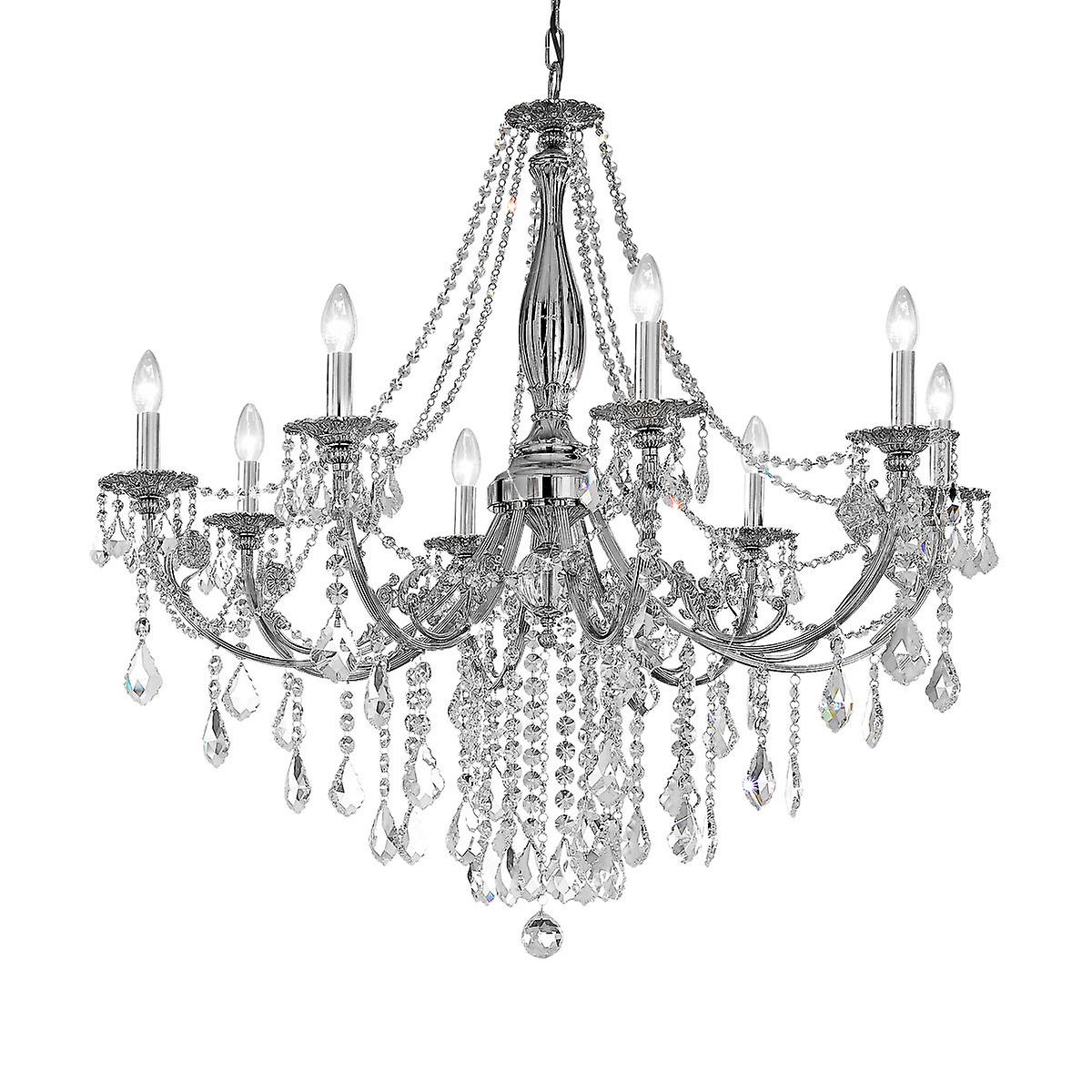 Pisani Crystal Crystal Multi Arm Chandeliers 8 Light Chrome