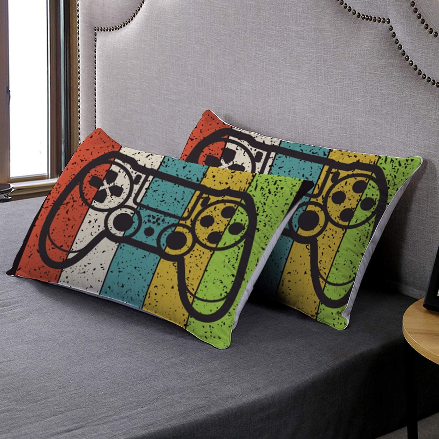 Set Copripiumino con Stampa Gamer Creativa 3D Set di Biancheria da Letto per Controller per Videogiochi Gamepad Copriletto 2/3 Pezzi Per Bambino Adolescenti Ragazzo (Colore,135_x_200_cm
