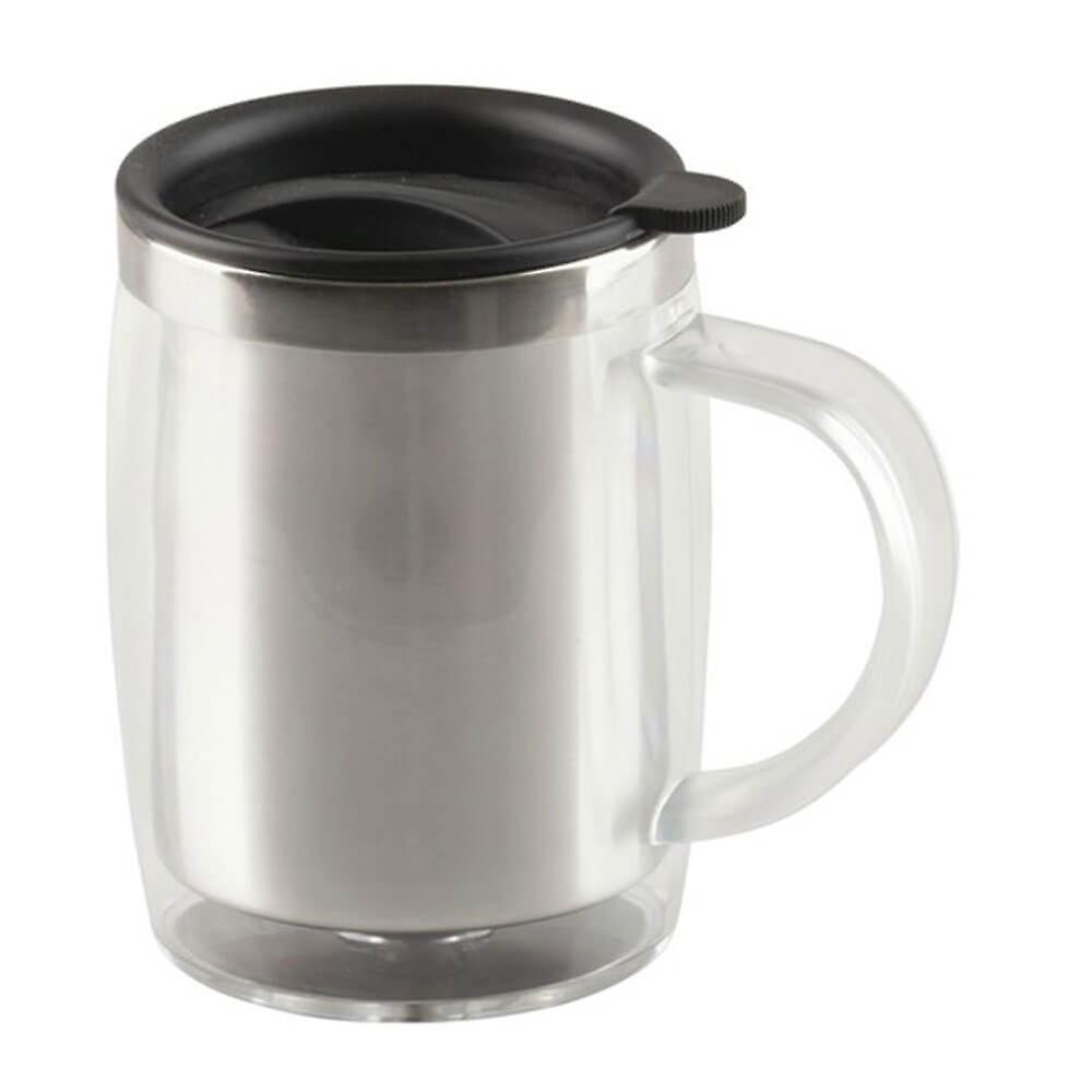 High Quality Rovin Double Wall Clear Mug (450ML) Stainless Steel Interior