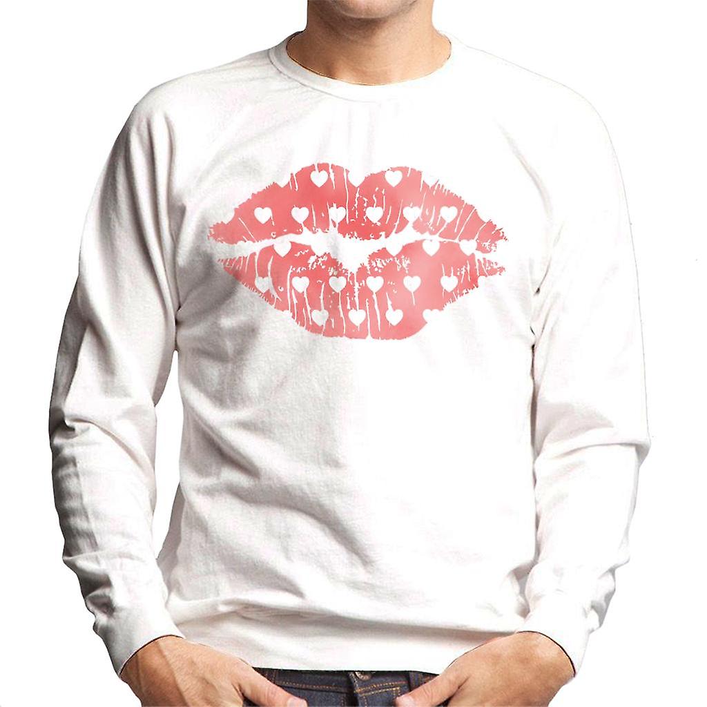 Pink Hearts Lips Men's Sweatshirt