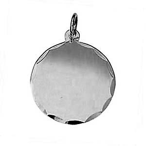 Silver 20mm round diamond cut edge Disc