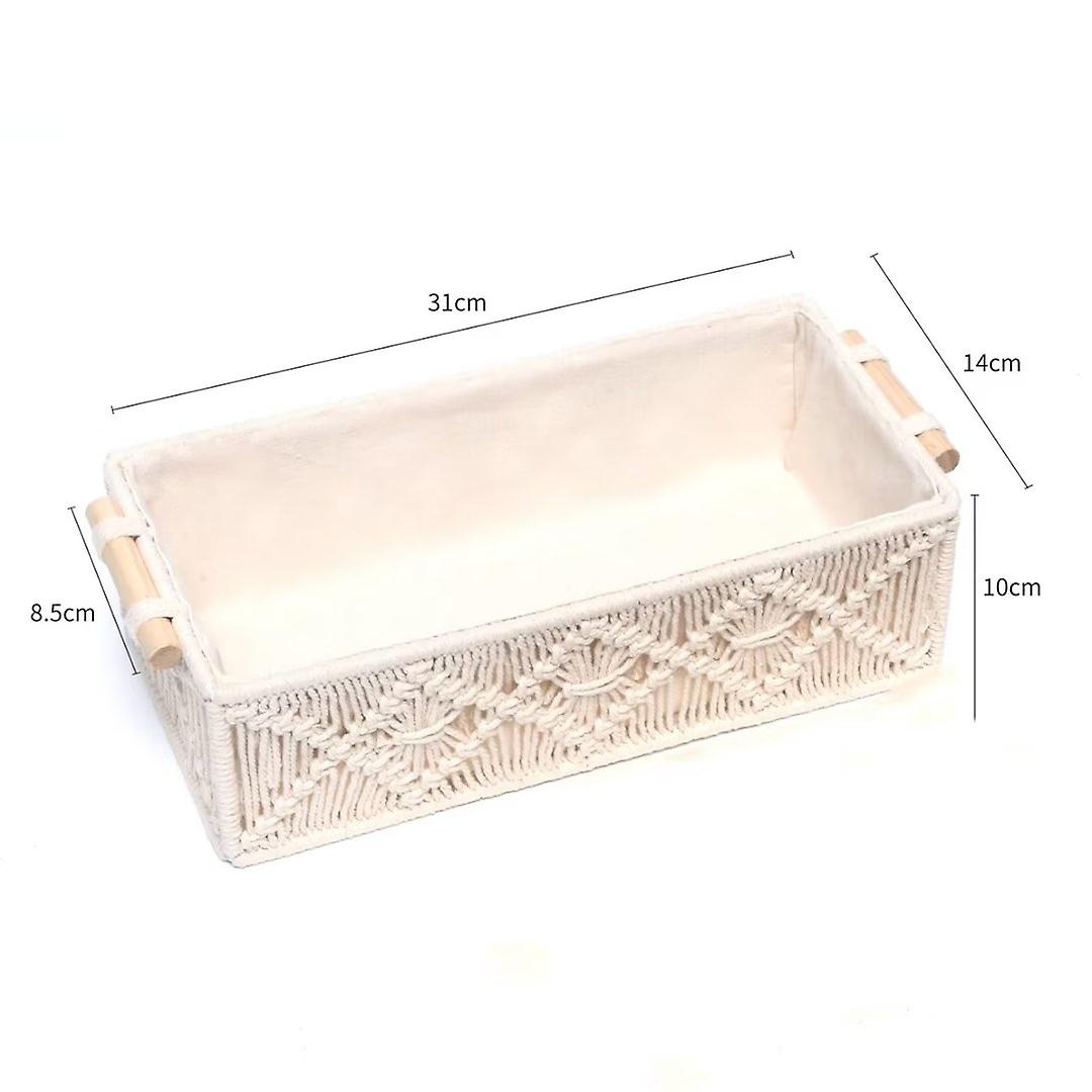 Boho Hand Woven Cotton Storage Box Storage Basket Kit