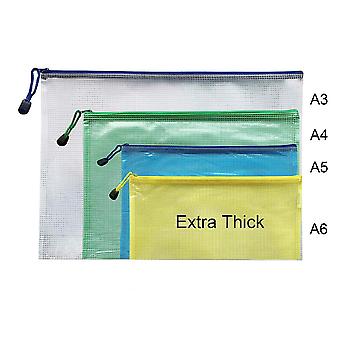 OFFCUP A5 Plastic Wallets, 10PCS Zip Lock Bags, Zipper Bags Mesh Document Bag Wallet Document File Folder Plastic Zipper File Wallet With Label Pocket