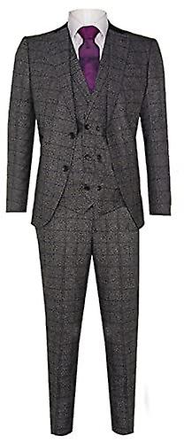 Mens 3 Piece Grey Tailored Fit Complete Suit