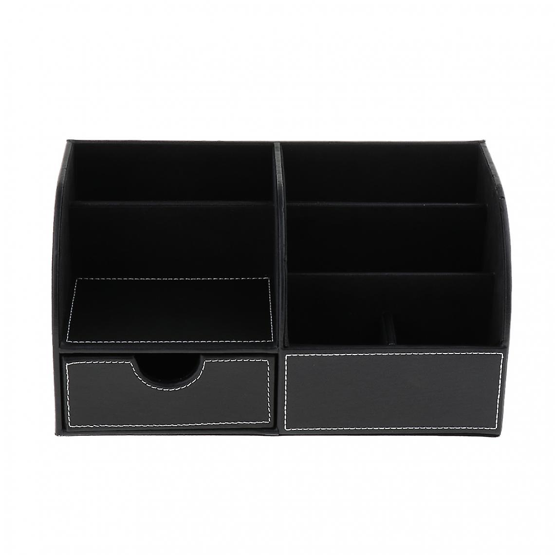 Multi-function Desktop Stationery Organizer Storage Box Pen Pencil Holder Brown