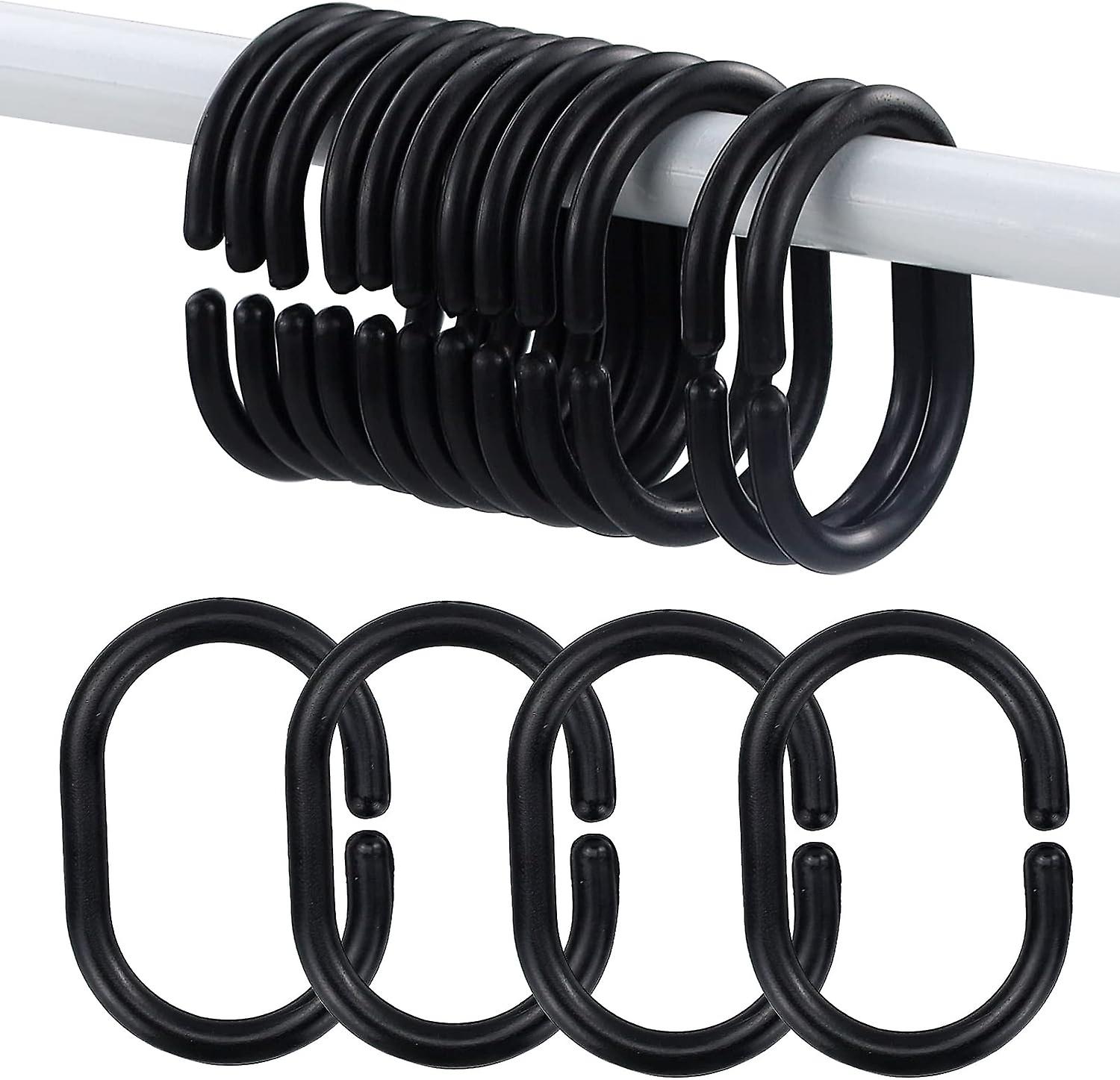 12-piece plastic sliding shower curtain ring set