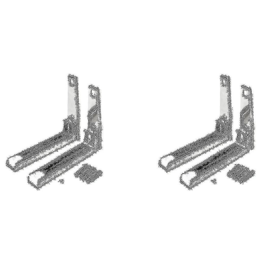 2x Support Frame Steel Foldable Stretch Shelf Rack Microwave Oven Wall Mount Bracket Stainless Silv