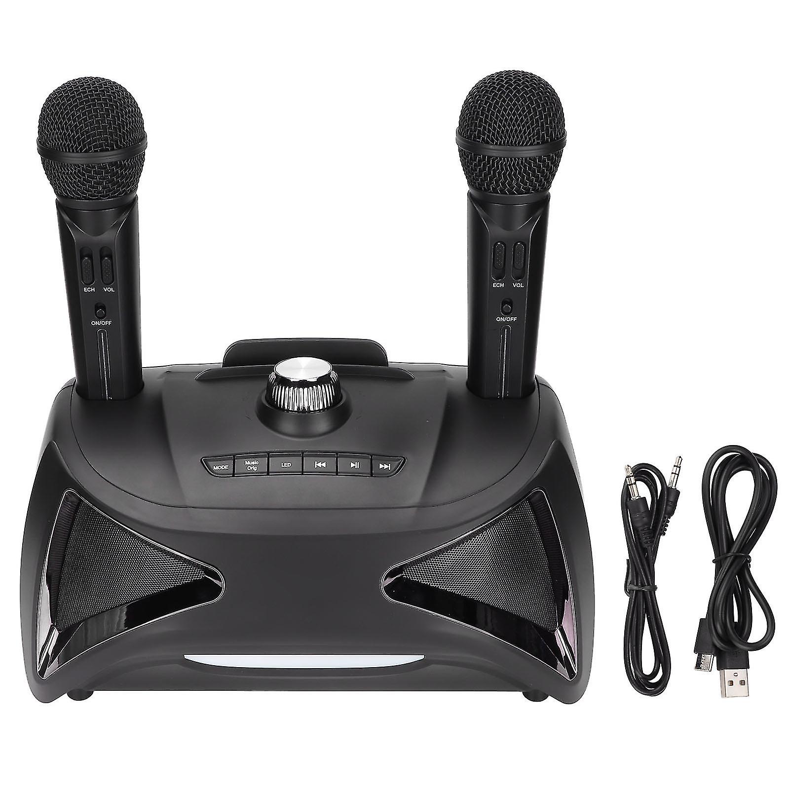 Dual Wireless Mic Bluetooth Karaoke Machine with AUX Input - ST-2025