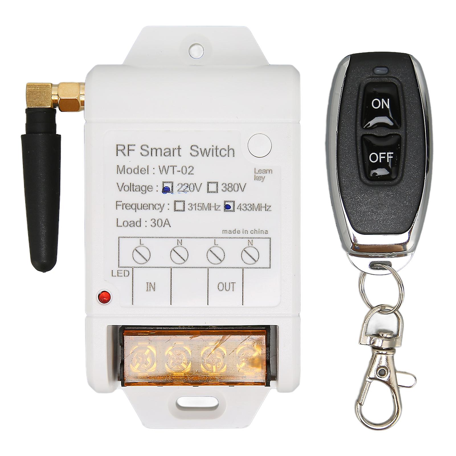 433MHz 30A Wireless RF Switch: Reliable Control for LED Lights and Garage Doors