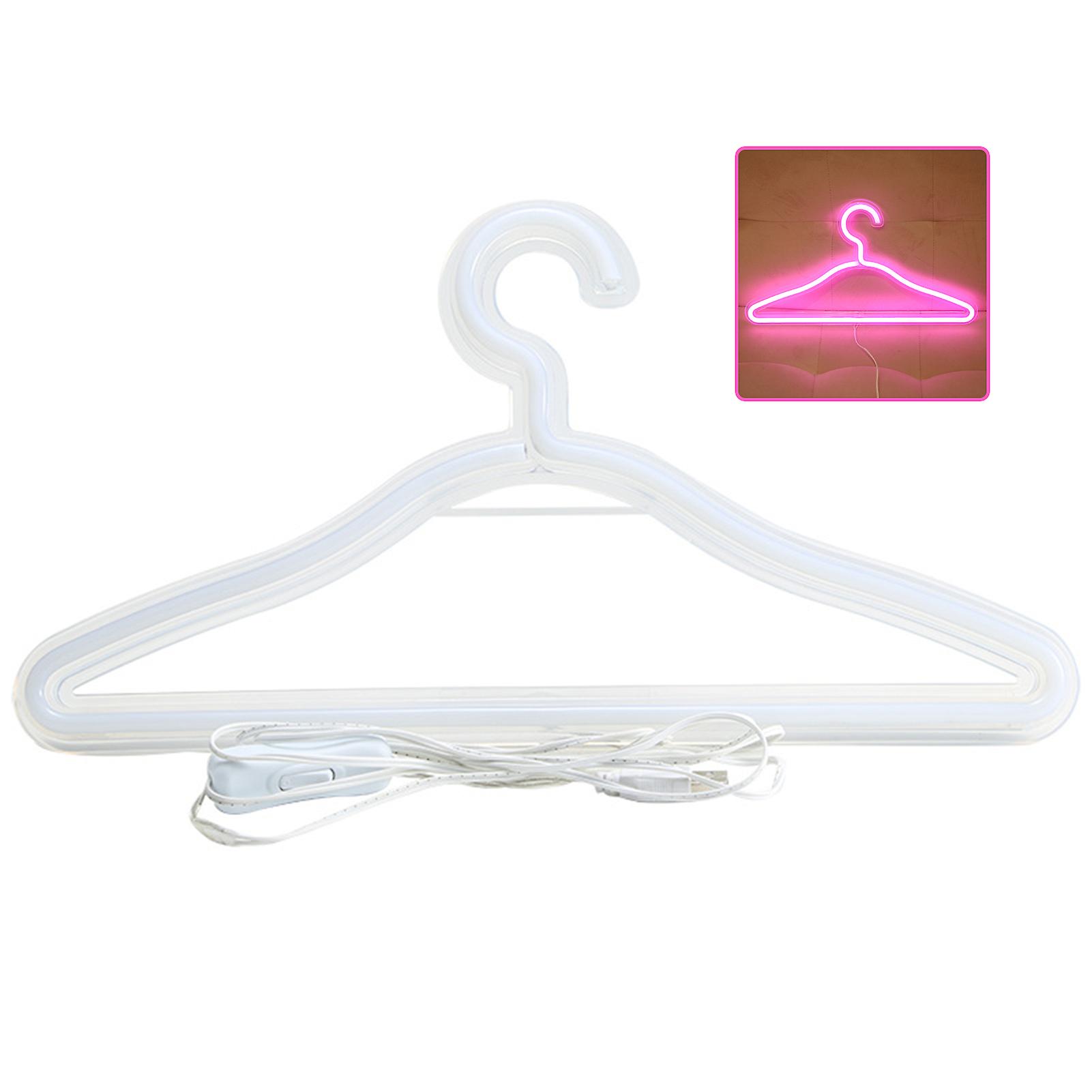 LED Clothes Hanger Neon Night Home Bedroom Decorative Coat Hanger Glowing Coat Rack Bar Pub Party Wall Decoration
