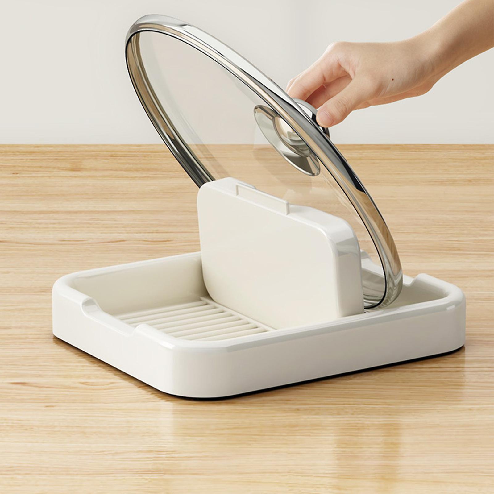 Folding Pot Lid Holder with Utensil Rest Multifunctional Spatula Chopsticks Spoon Holder for Kitchen 