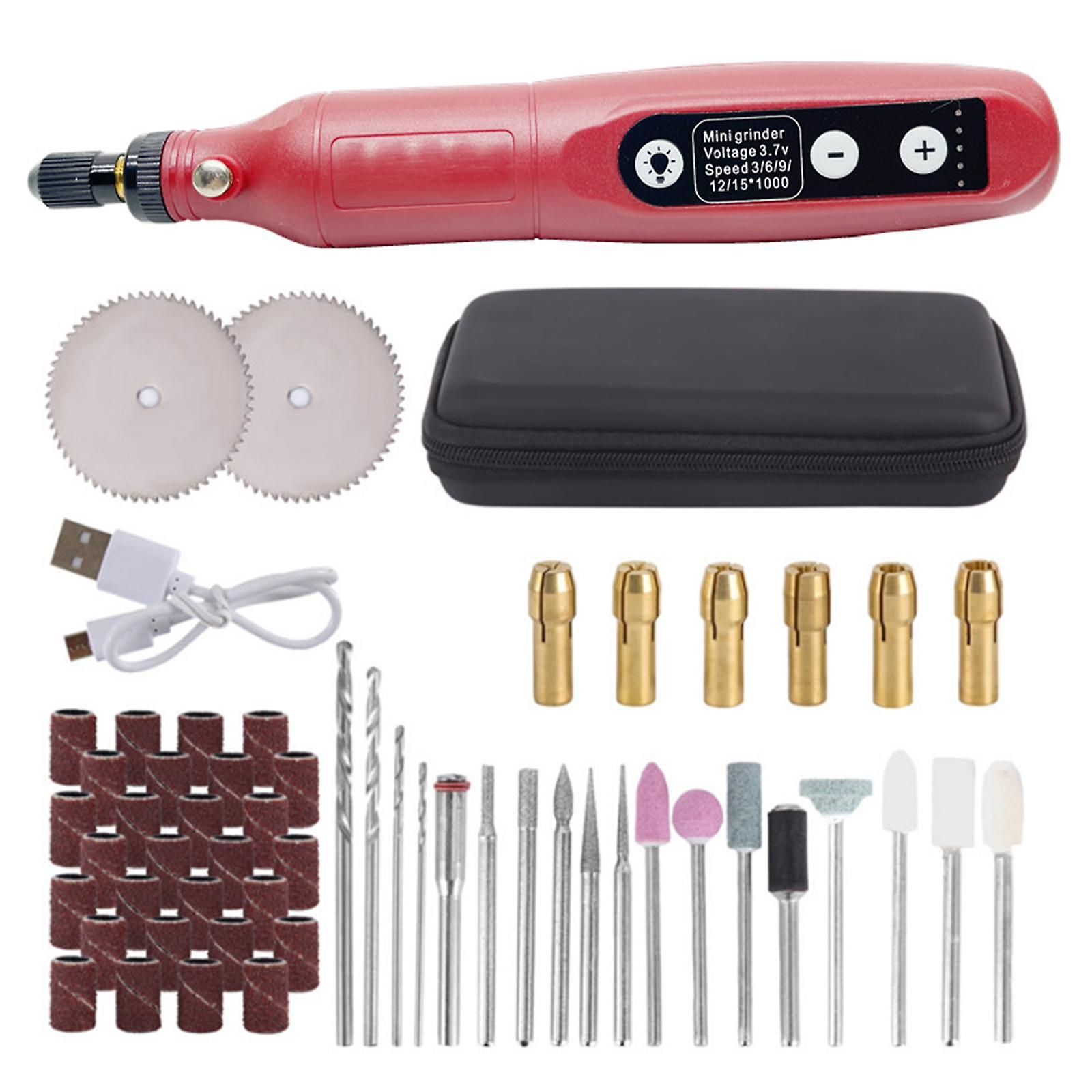 Cordless Rotary Tool Set Power Rotary Tool for Grinding Polishing DIY Crafts Gray