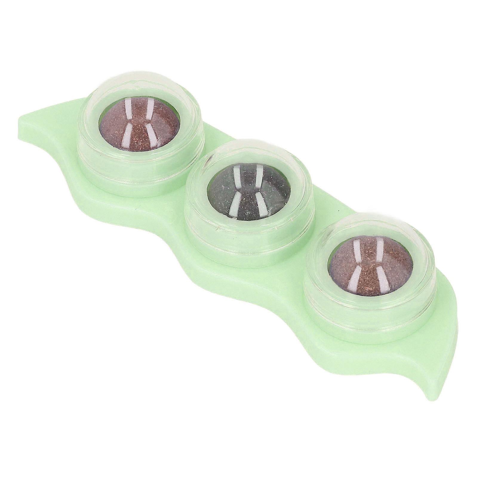 Catnip Balls Rotatable Teeth Cleaning Interactive Pea Shape Kitten Licking Toy for Chewing Indoor Green 
