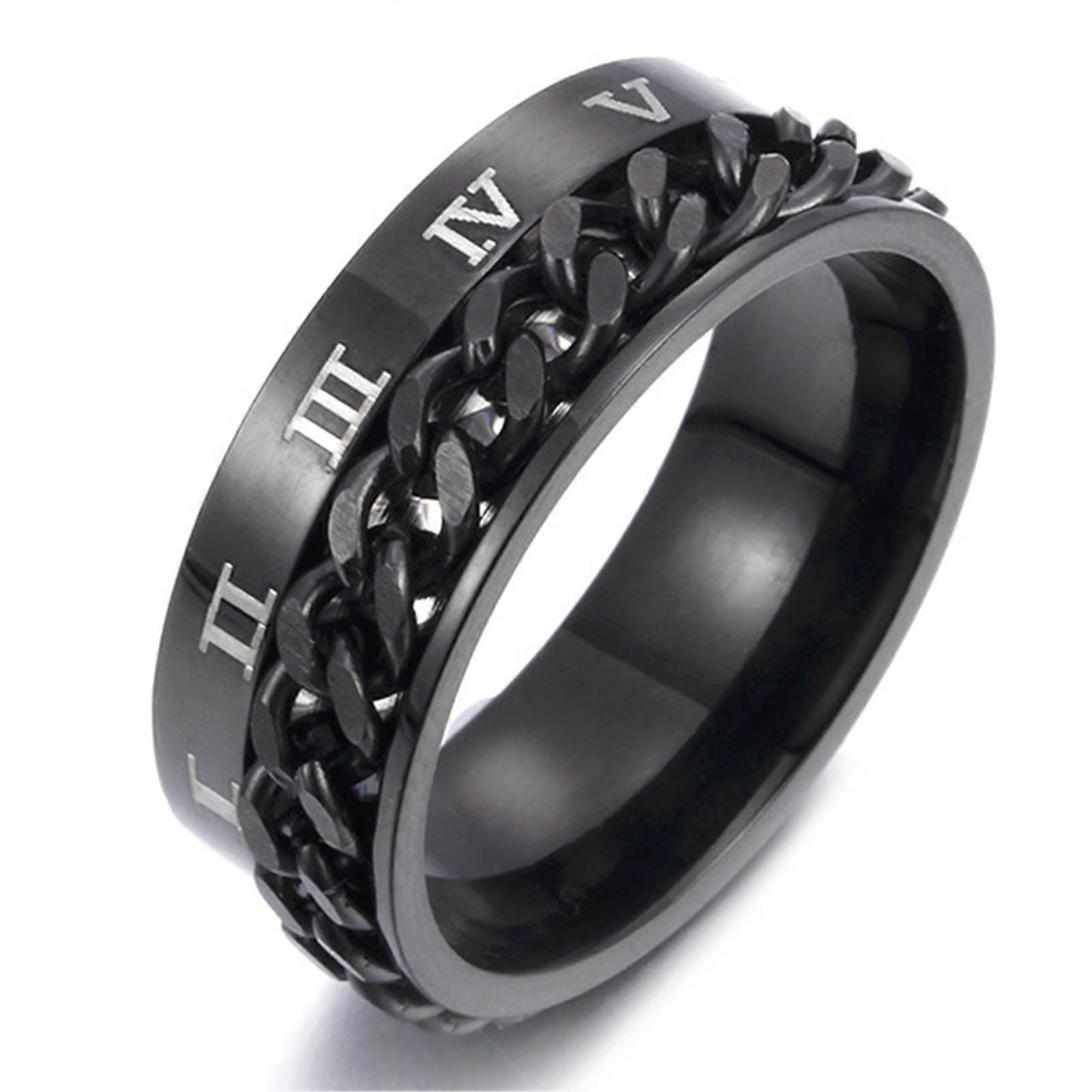 Titanium Steel Rotatable Chain Ring - Stylish Decompression Spinner for Men