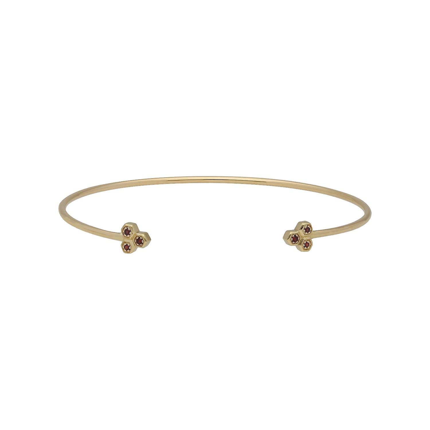 Garnet Trilogy Geometric Bangle in 9ct Yellow Gold 135B0044029