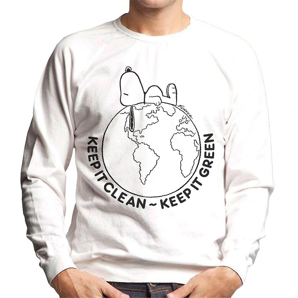 Peanuts Snoopy Lying Down On Earth Men's Sweatshirt