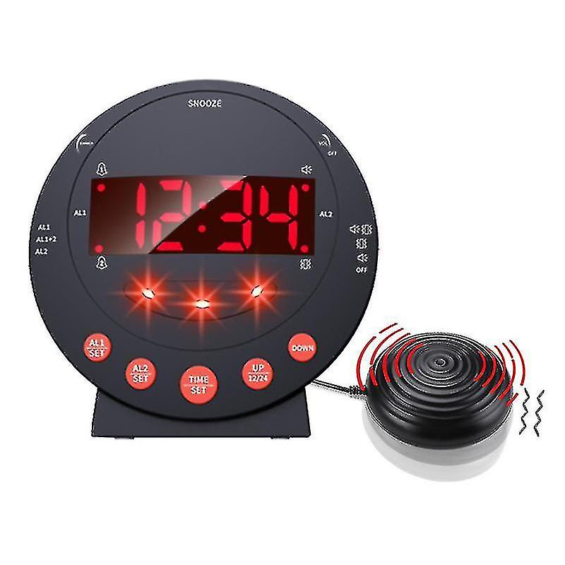 Extra Loud Alarm Clock, Vibrating Alarm Clock With Bed Shaker, For Heavy Sleepers And Hearing Impaired Patients