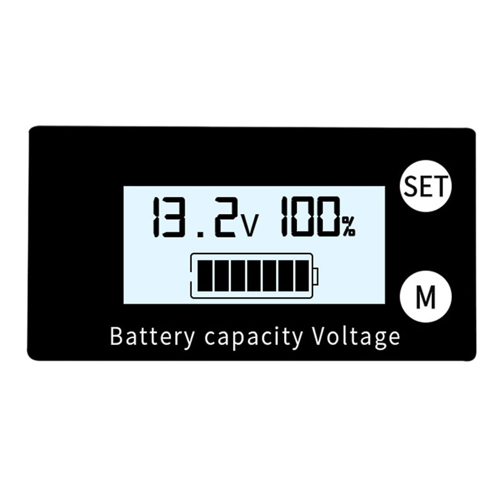10-100V LCD Lithium Battery Power Indicator Voltmeter Percentage Battery Digital Display Voltmeter