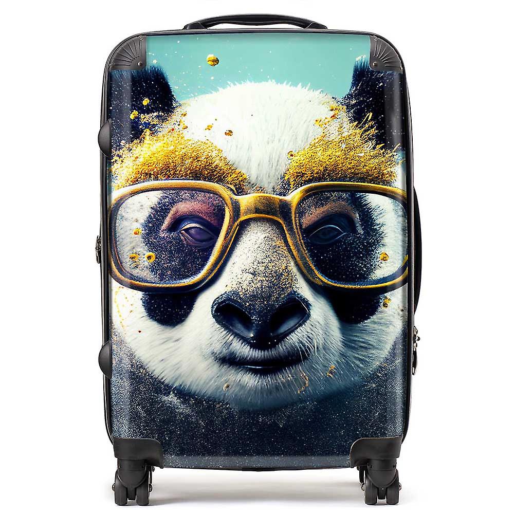 Panda With Golden Glasses Splashart Suitcase