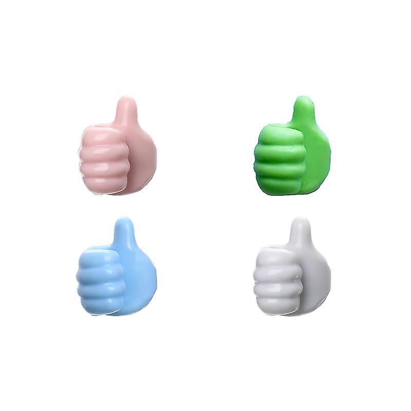 Thumb Wall Hooks for Hanging,4pcs Self Adhesive Thumb Cable Organizer Clips No Punching Key Hook Ho